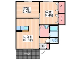 スカイロードB棟の物件間取画像